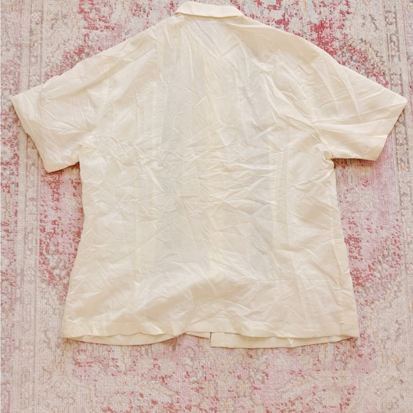 Men's Vintage 1970s Cream Embroidered Shirt - Picture 2 of 4